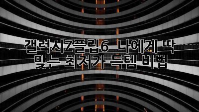 갤럭시Z플립6 📱 나에게 딱 맞는 최저가 득템 비법! 💖
